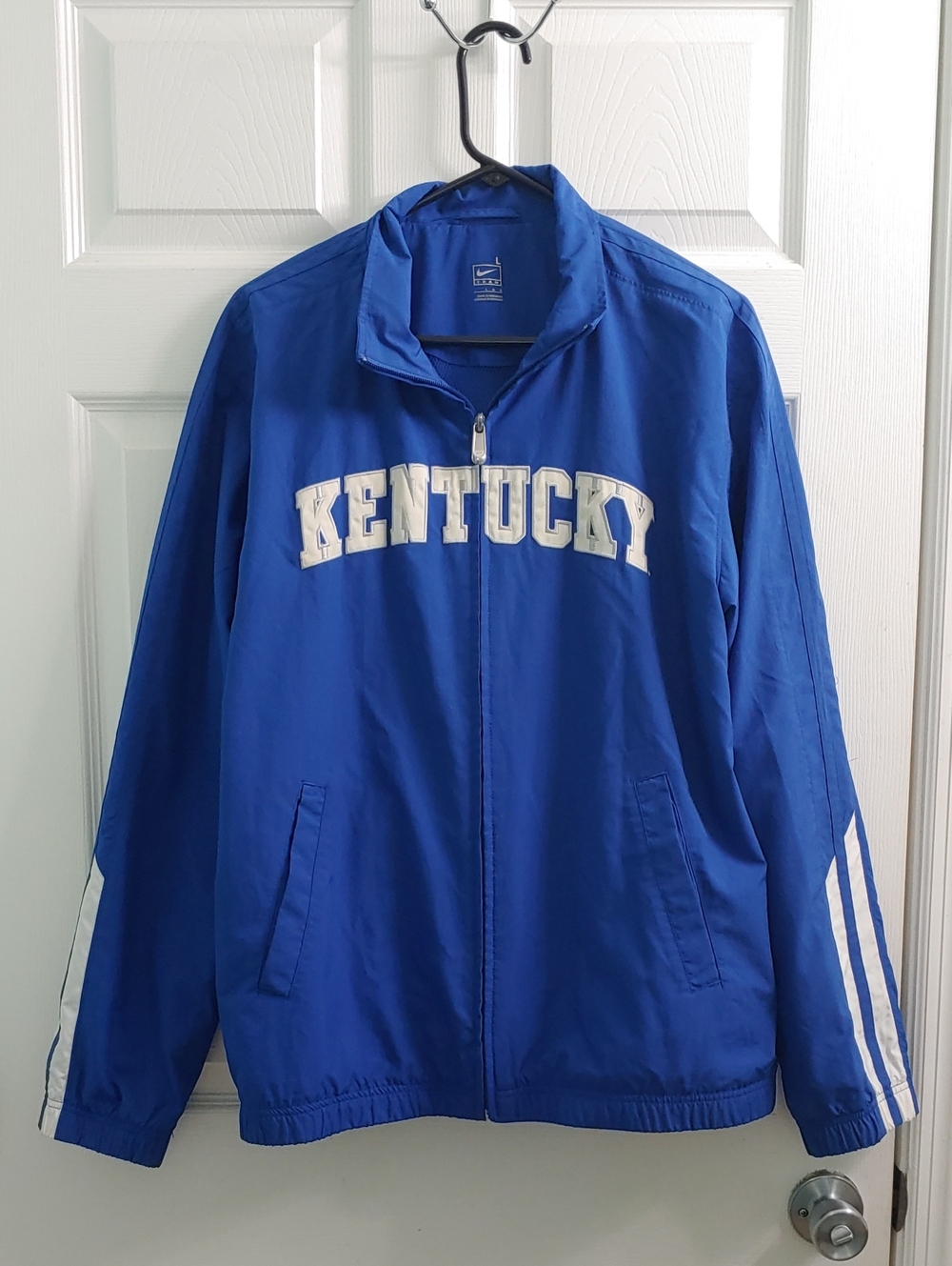 Nike Team Kentucky Windbreaker Men's L UK Blue Spell Out Jacket